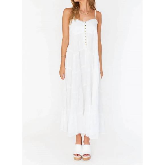 NEW SHOW ME YOUR MUMU gracie midi volie dress in white - Picture 4 of 4